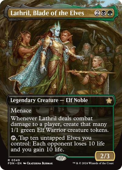 Lathril, Blade of the Elves (Borderless) (Foundations) Light Play Foil