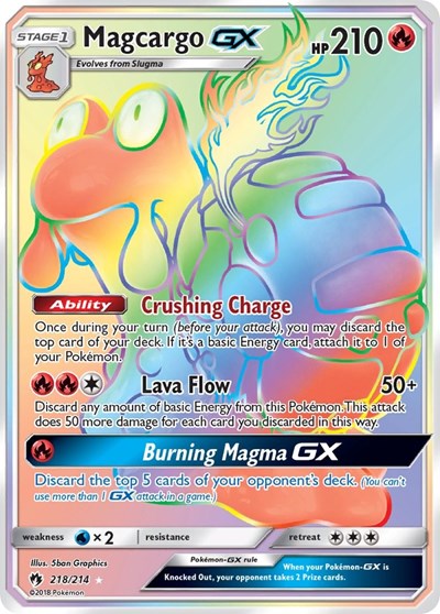 Magcargo GX (Secret) (SM - Lost Thunder) Medium Play Holofoil