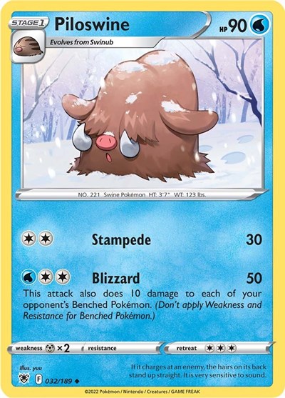 Piloswine (SWSH10: Astral Radiance) Light Play Reverse Holofoil