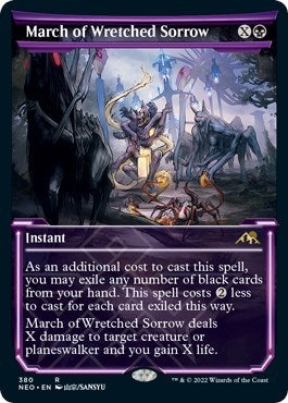 March of Wretched Sorrow (Showcase) (Kamigawa: Neon Dynasty) Light Play Foil