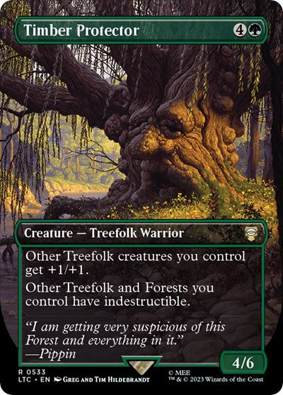 Timber Protector (Borderless) (Commander: The Lord of the Rings: Tales of Middle-earth) Light Play Foil