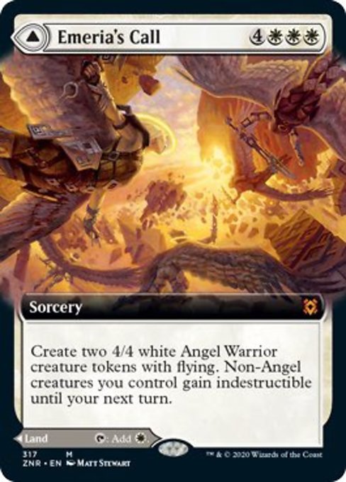 Emeria's Call / Emeria Shattered Skyclave (Extended Art) (Zendikar Rising) Light Play Foil