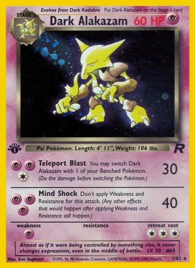 Dark Alakazam (1) (Team Rocket) Medium Play Holofoil Unlimited