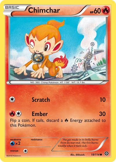 Chimchar (XY - Steam Siege) Medium Play Reverse Holofoil