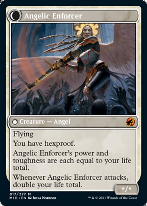 Enduring Angel / Angelic Enforcer (Innistrad: Midnight Hunt) Light Play