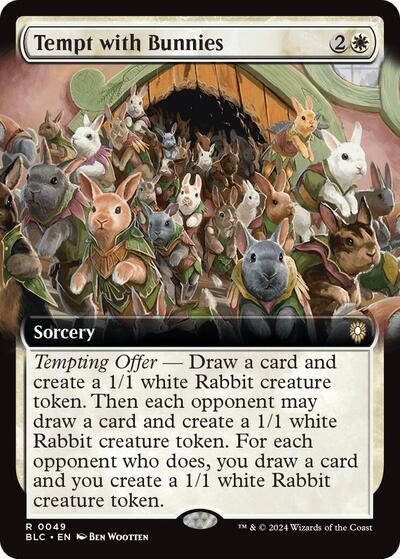 Tempt with Bunnies (Extended Art) (Commander: Bloomburrow) Light Play