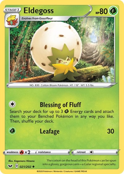 Eldegoss (SWSH01: Sword & Shield Base Set) Light Play Reverse Holofoil