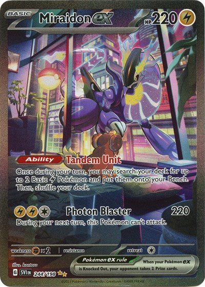 Miraidon ex - 244 (Scarlet and Violet: Base Set) Light Play Holofoil