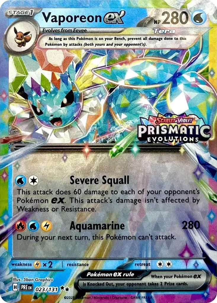 Vaporeon ex - 023/131 (Prismatic Evolutions Stamp) [MCAP - 023/131]