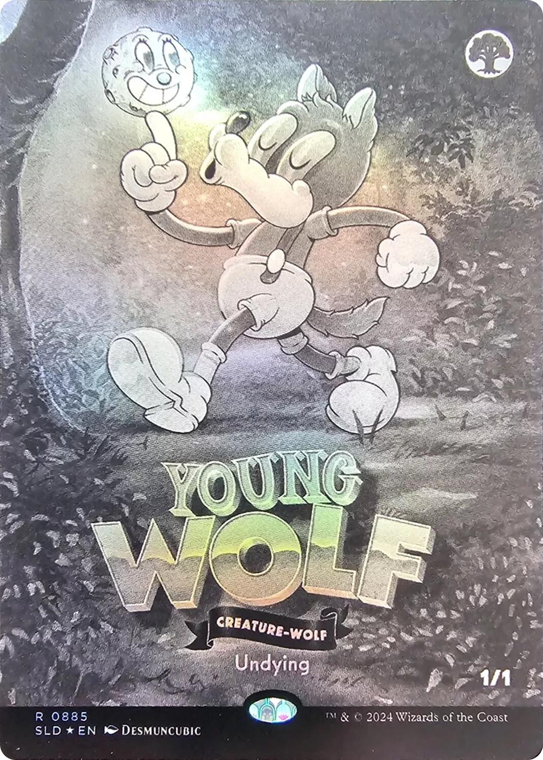 Young Wolf (0885) (Black & White Foil) [SLD - 885]