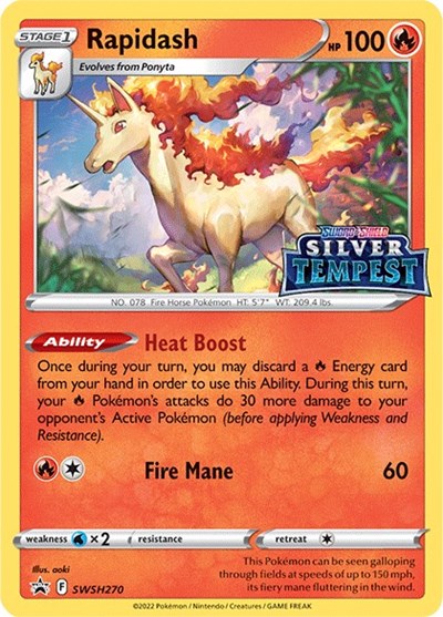 Rapidash - SWSH270 (Prerelease) (SWSH: Sword & Shield Promo Cards) Light Play Holofoil