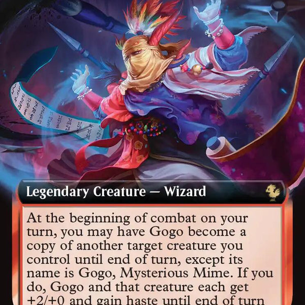 gogo mtg card Gogo, Mysterious Mime (Extended Art) [FIC Print Version:Foil One Ring Magic the Gogo and that creature disney card game