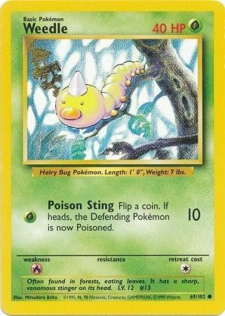 Weedle (Base Set) Medium Play