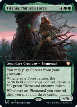 Titania, Nature's Force (Extended Art) (Commander: The Brothers' War) Light Play