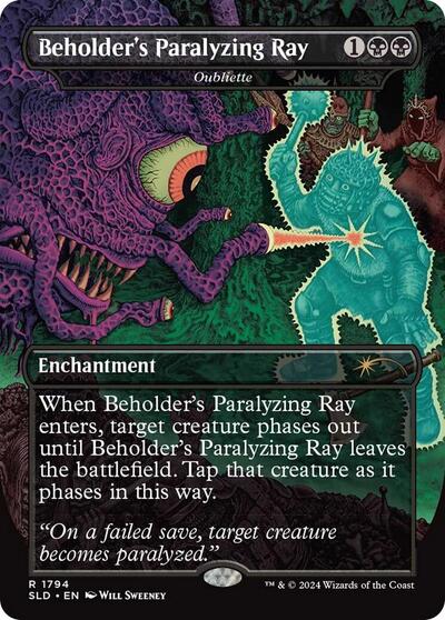 Beholder's Paralyzing Ray - Oubliette (Secret Lair) Light Play