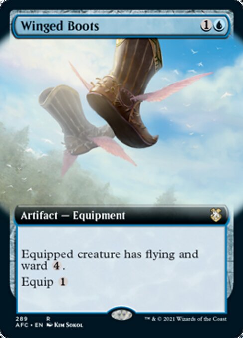 Winged Boots (Extended Art) (Commander 2021 Forgotten Realms) Light Play