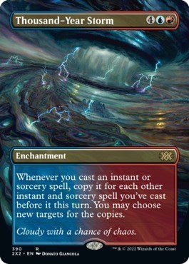 Thousand-Year Storm (Borderless) (Double Masters 2022) Light Play Foil