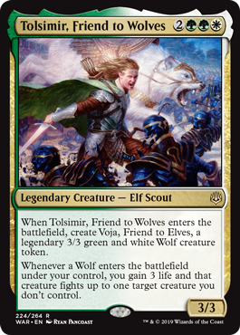 Tolsimir, Friend to Wolves (War of the Spark) Light Play Foil