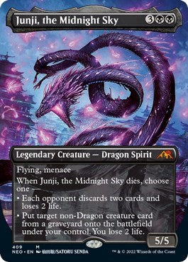 Junji, the Midnight Sky (Borderless) (Kamigawa: Neon Dynasty) Light Play Foil