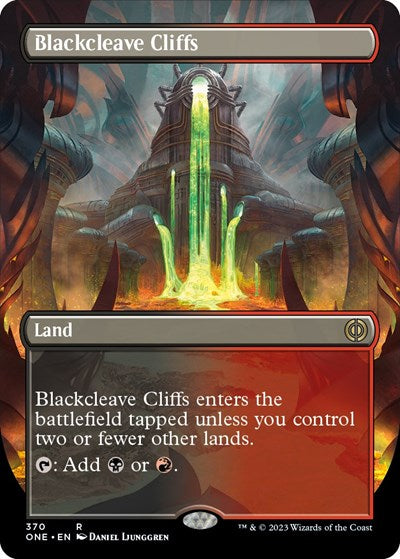 Blackcleave Cliffs (Borderless) (Phyrexia: All Will Be One) Light Play