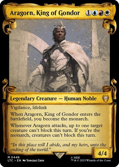 Aragorn, King of Gondor (Showcase Scrolls) (Commander: The Lord of the Rings: Tales of Middle-earth) Light Play