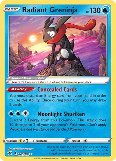 Radiant Greninja (SWSH10: Astral Radiance) Medium Play Holofoil