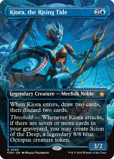 Kiora, the Rising Tide (Borderless) (Foundations) Near Mint Foil