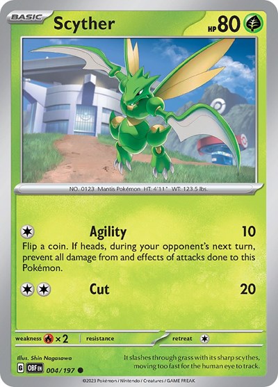 Scyther (Scarlet and  Violet: Obsidian Flames) Light Play Reverse Holofoil