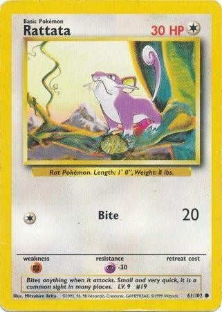 Rattata (Base Set) Light Play