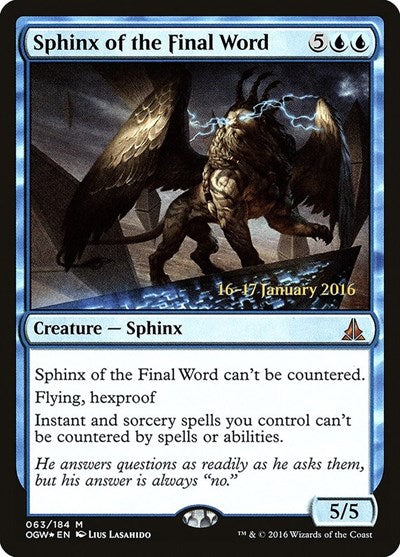 Sphinx of the Final Word (Promos: Prerelease Cards) Light Play Foil