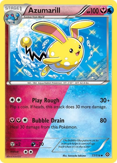 Azumarill (XY - Steam Siege) Light Play Reverse Holofoil