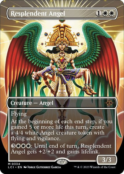 Resplendent Angel (Borderless) (The Lost Caverns of Ixalan) Light Play