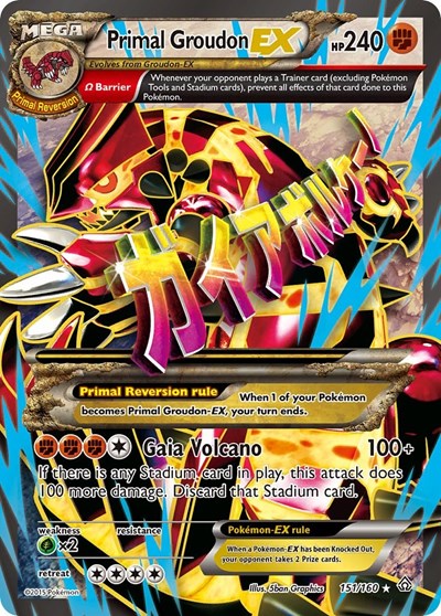 Primal Groudon EX (Omega - 151 Full Art) (XY - Primal Clash) Light Play Holofoil