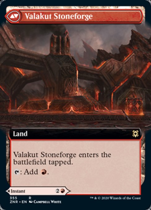 Extended Art Valakut Awakening / Valakut Stoneforge (Zendikar Rising) Light Play