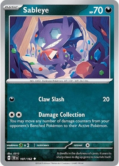 Sableye (SV05: Temporal Forces) Light Play Reverse Holofoil