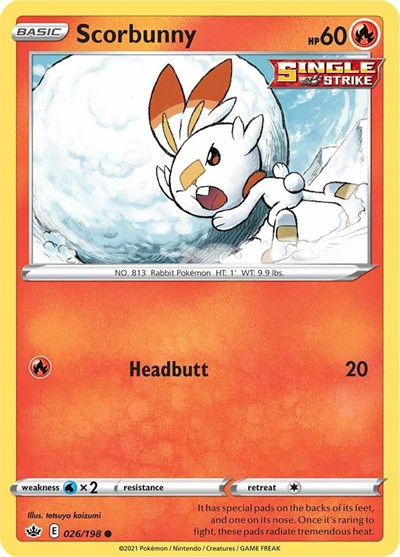 Scorbunny (SWSH06: Chilling Reign) Light Play