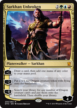 Sarkhan Unbroken (Dragons of Tarkir) Light Play