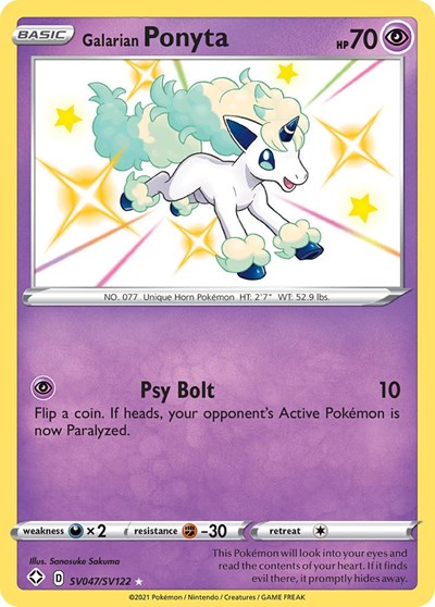 Galarian Ponyta (Shining Fates: Shiny Vault) Light Play Holofoil