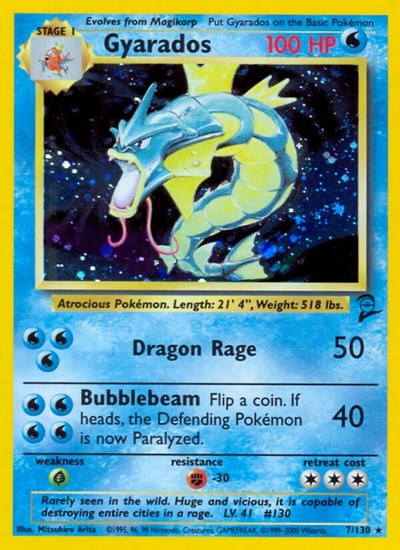 Gyarados (Base Set 2) Light Play Holofoil