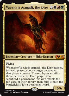 Vaevictis Asmadi, the Dire (Magic 2019 Core Set) Medium Play Foil