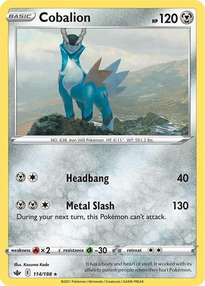 Cobalion (SWSH06: Chilling Reign) Light Play Reverse Holofoil