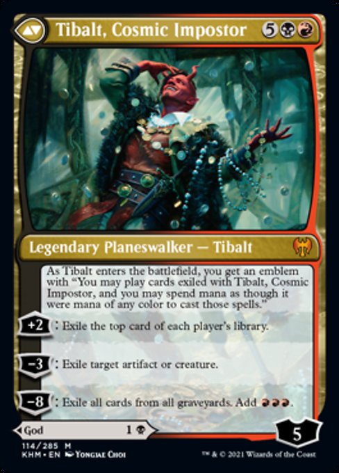 Valki, God of Lies / Tibalt, Cosmic Impostor (Kaldheim) Light Play Foil