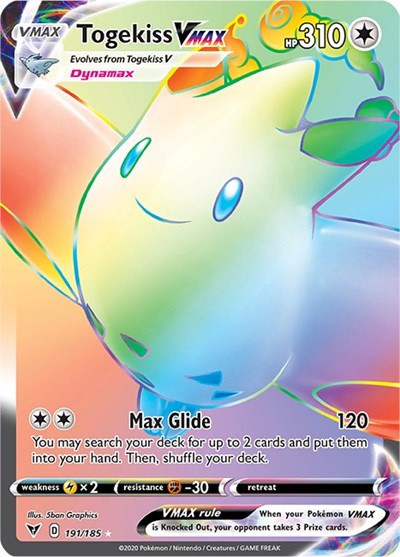 Togekiss VMAX (Secret) (SWSH04: Vivid Voltage) Light Play Foil