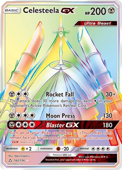 Celesteela GX (Secret Rare) (SM - Ultra Prism) Light Play Holofoil