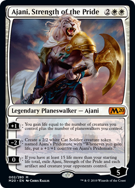 Ajani, Strength of the Pride (Magic 2020 Core Set) Light Play