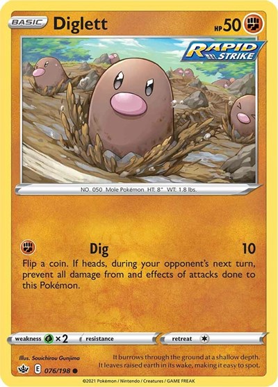 Diglett (SWSH06: Chilling Reign) Light Play