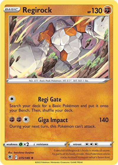 Regirock (SWSH10: Astral Radiance) Medium Play Reverse Holofoil