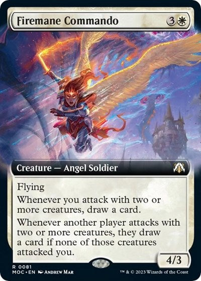 Firemane Commando (Extended Art) (Commander: March of the Machine) Light Play Foil