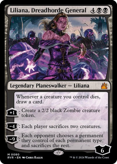 Liliana, Dreadhorde General (Ravnica Remastered) Light Play