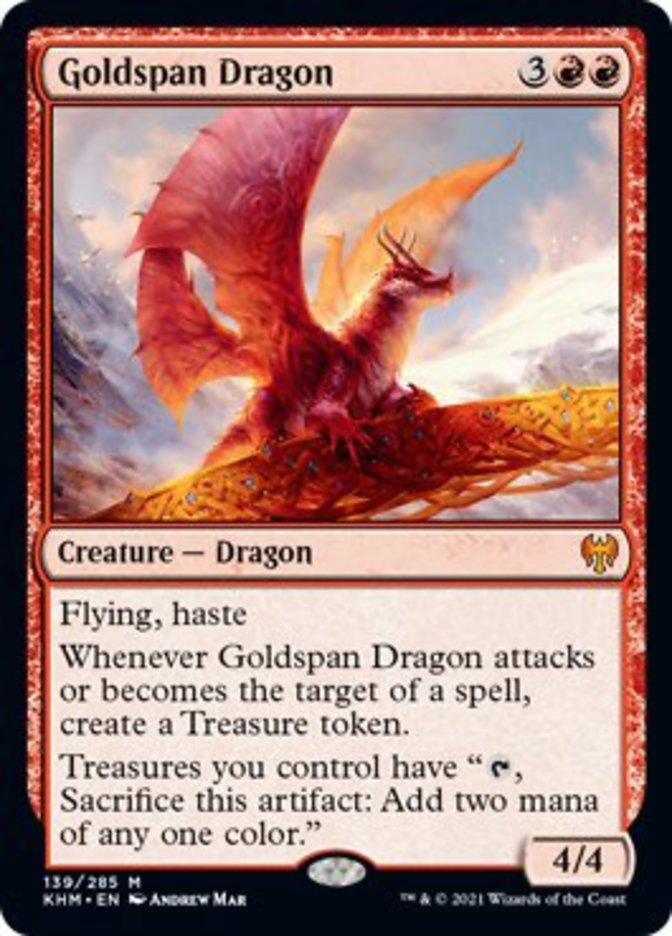 Goldspan Dragon (Kaldheim) Light Play